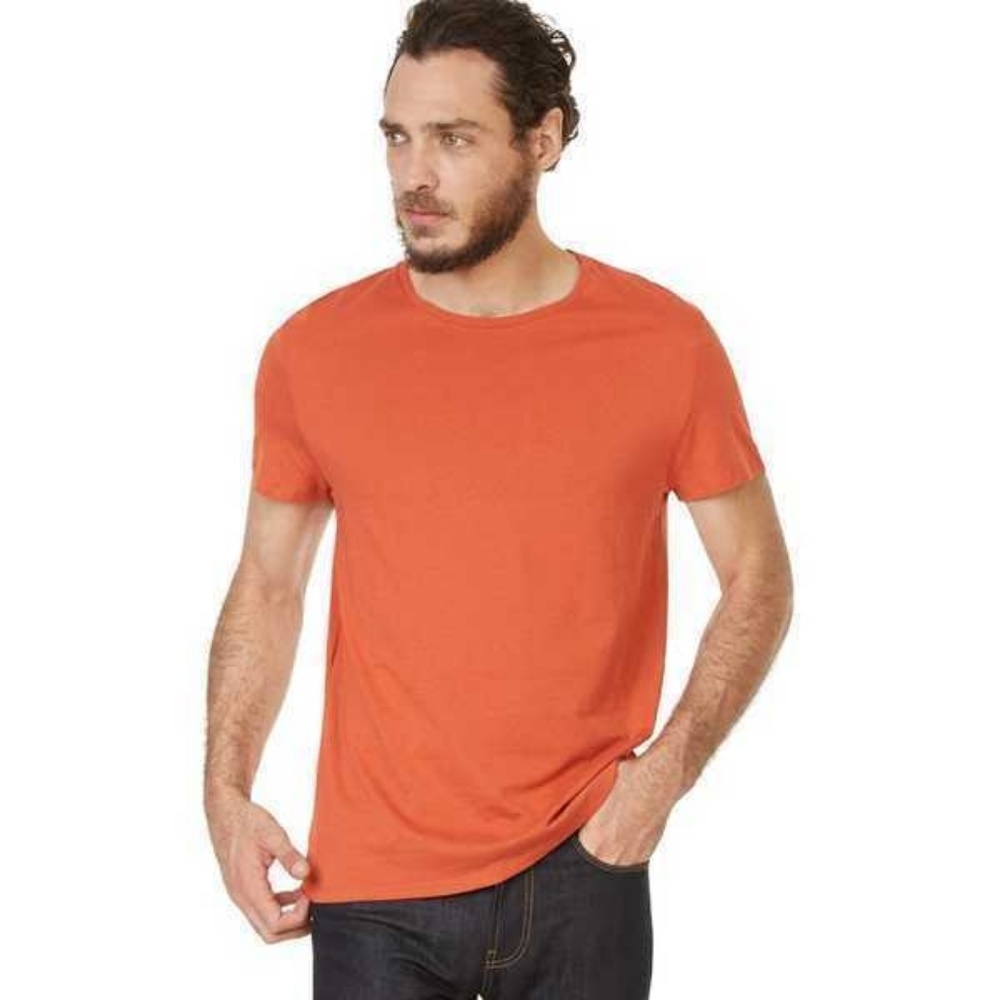 Monoprix Homme Orange Round Neck Tshirt